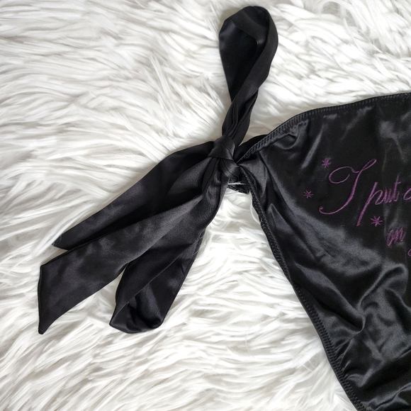 Victoria's Secret Black Flirty I Put A Spell On You Embroidered Side-tie Panties - Picture 5 of 9